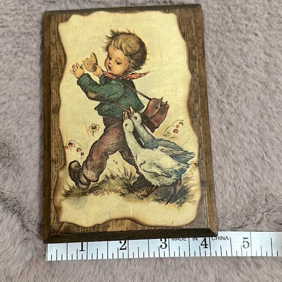 Vintage Hummel Decoupage Plaque - Picture 3 of 4